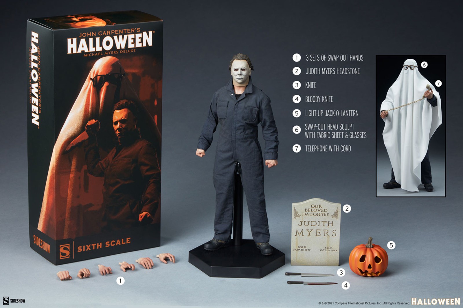 1/6 Scale Action Figure Display Stand Michael Myers Dr. Loomis