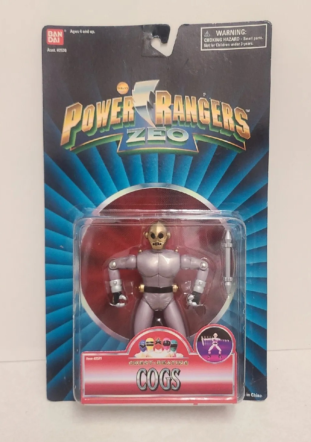 Power Rangers ZEO 5&Prime; Evil Alien Chest-Beating Cogs New Factory Sealed 1996 Y3