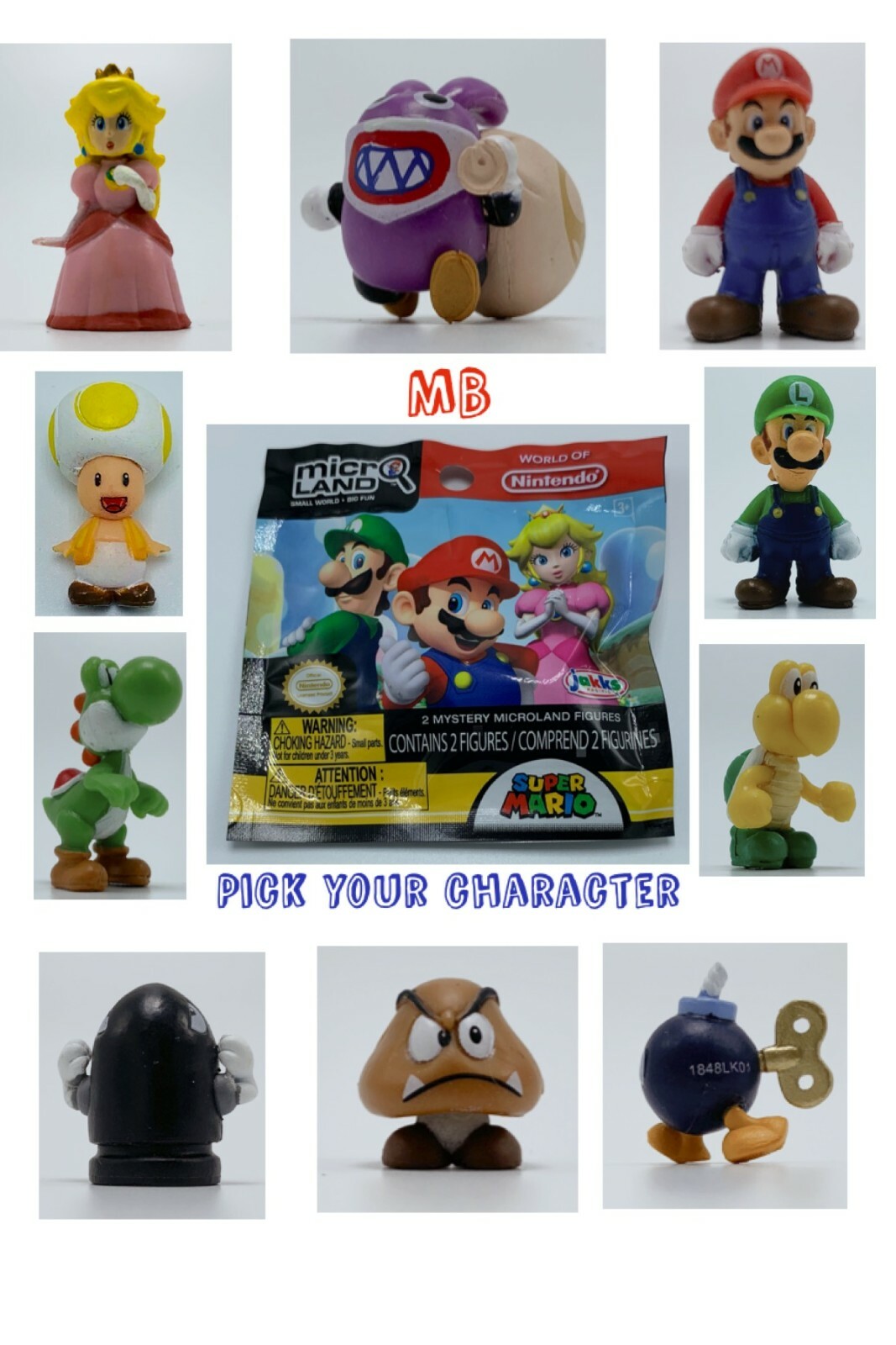 Super Mario Bros Micro Land Figure World Mini Toy JAKKS Nintendo Wii U UR Choice