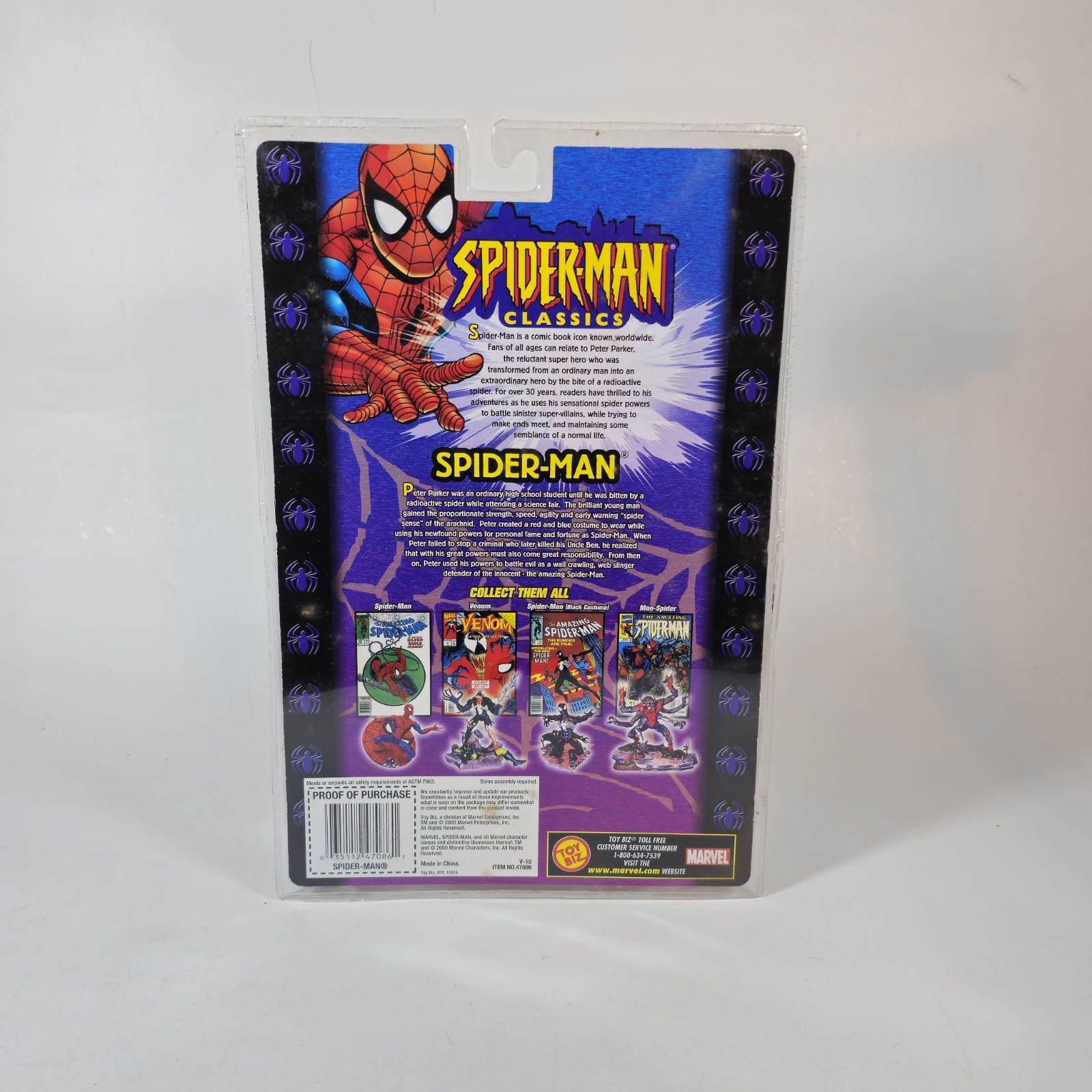 2000 Spider-Man Classics w/ Comic Book Toy Biz Marvel NEW