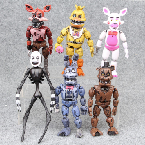 6pcs Set Five Nights at Freddy&rsquo;s 6‘’ Action Figures FNAF Toys w/light.
