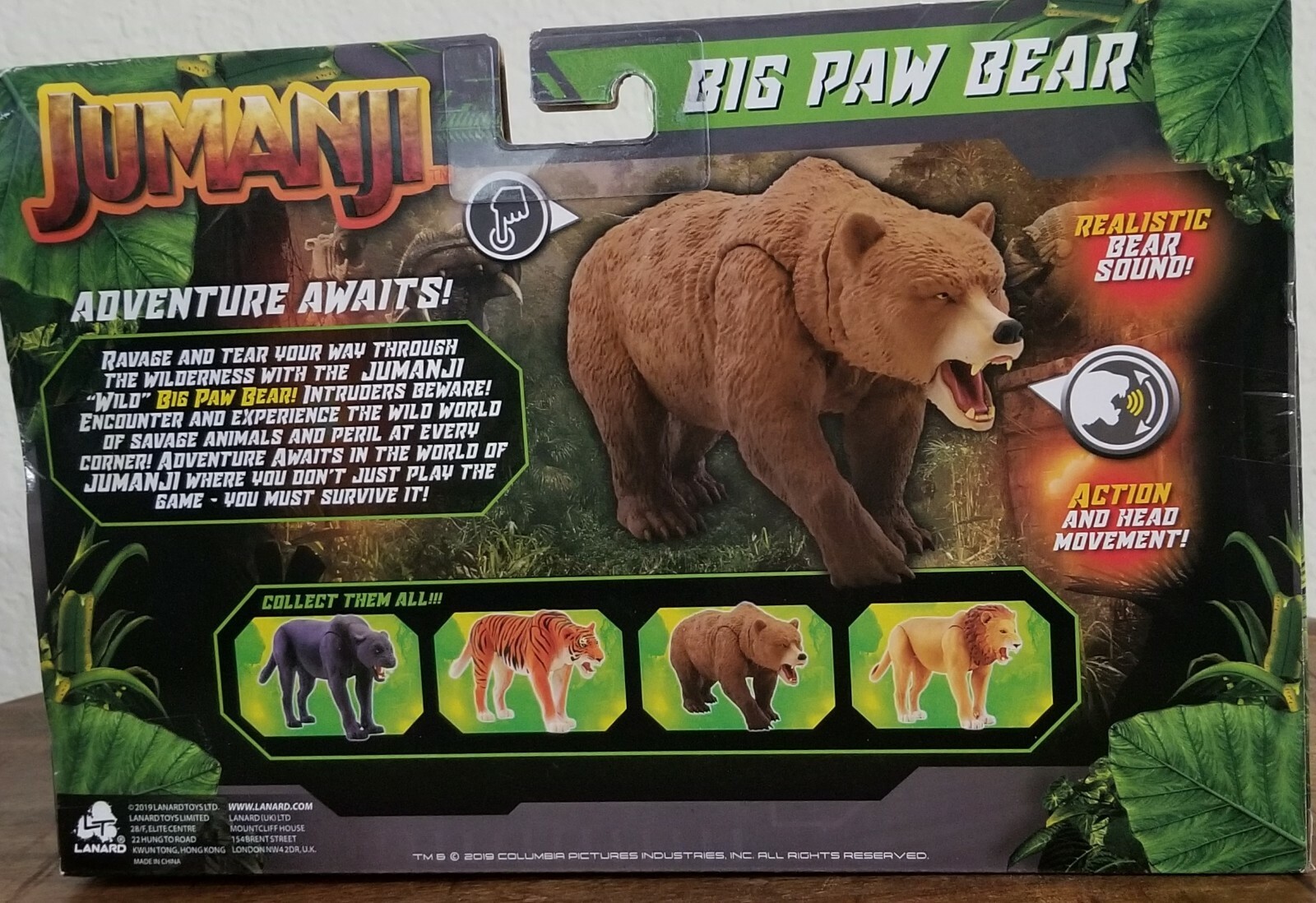 Jumanji BIG PAW BEAR Animal Action Figure Exclusive Brand New