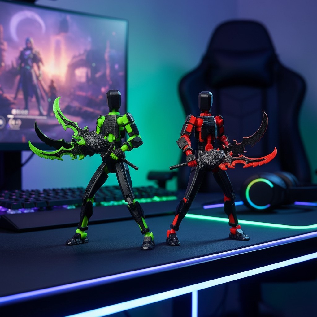 Desktop Decoration Titan 13 – Finished 3D Printed Action Figure Set for All Ages