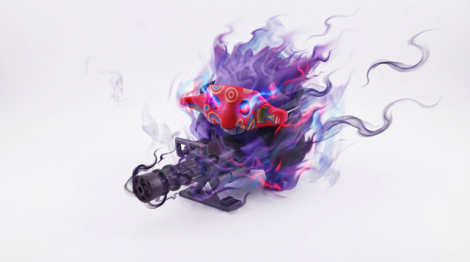 Pokemon Gengar Gatling Gun Action Figure Military Duck Collectible Toy 9cm