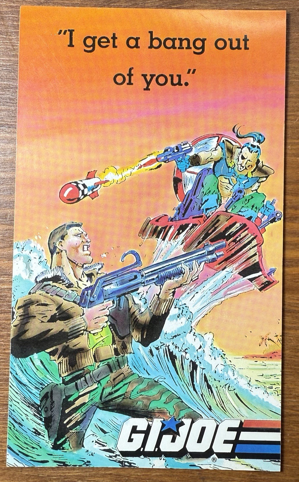 VTG 1987 G.I Joe ARAH Postcard I Get A Bang Out Of You Unused Hasbro Comic Art
