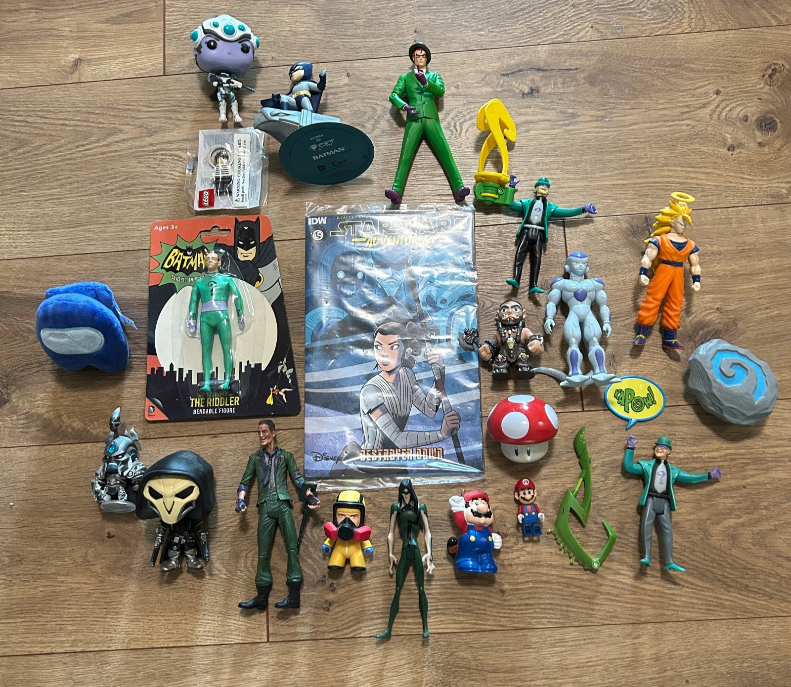 Lot Of 23 Random Figures and Misc. Mario, Star Wars, Comic, Batman, Loot Crate