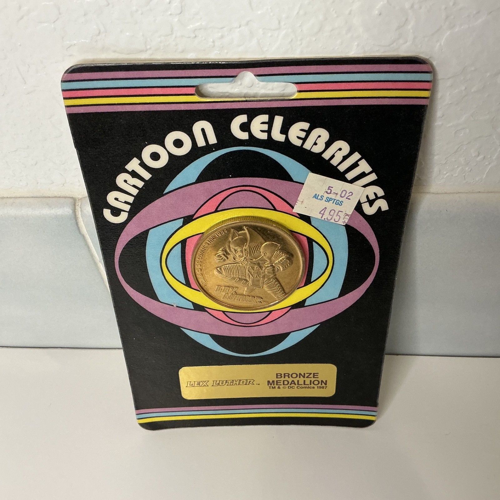 Lex Luthor Bronze Medallion Cartoon Celebrities Rare Vintage 1987