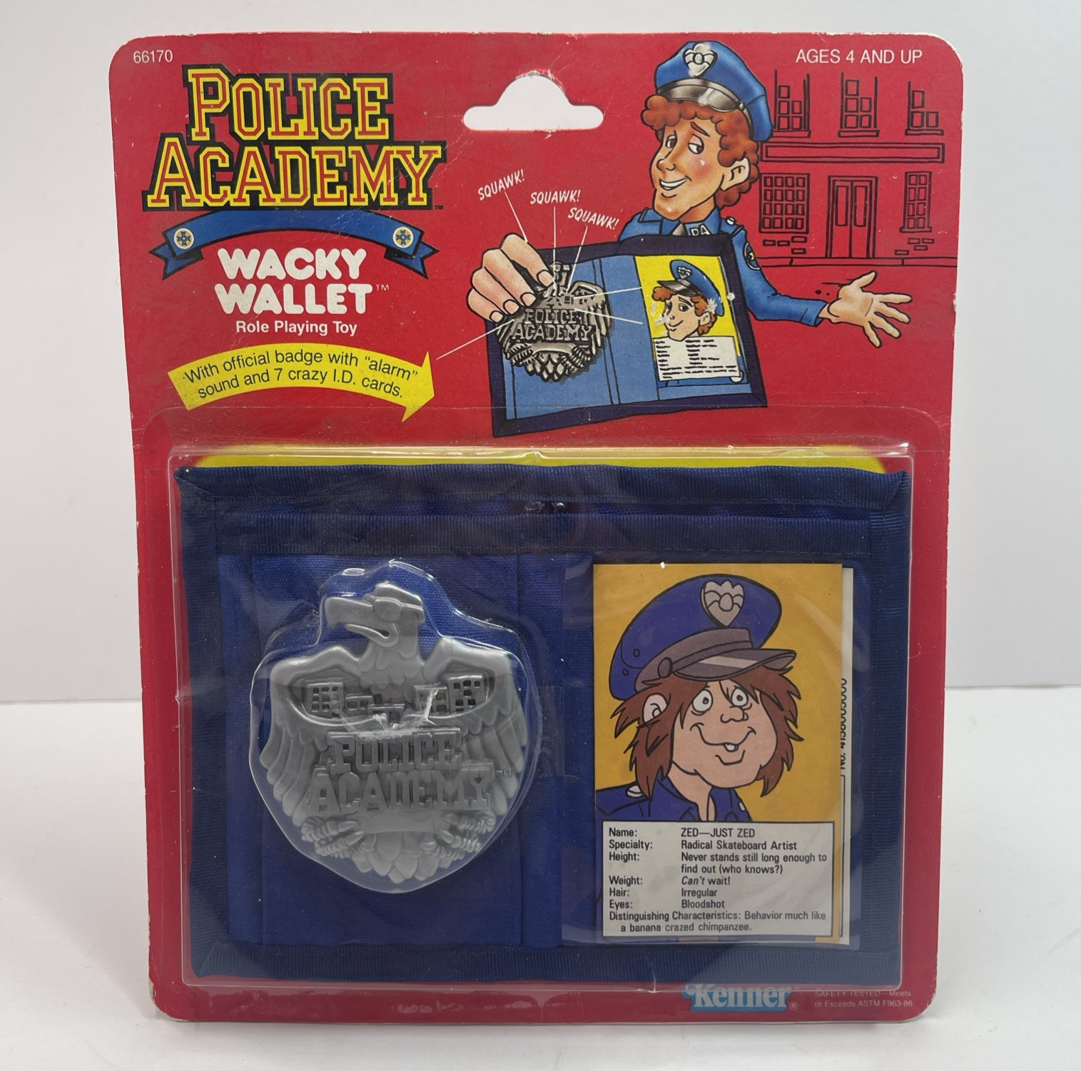 POLICE ACADEMY Wacky Wallet ROLE PLAY 1989 Kenner MOC