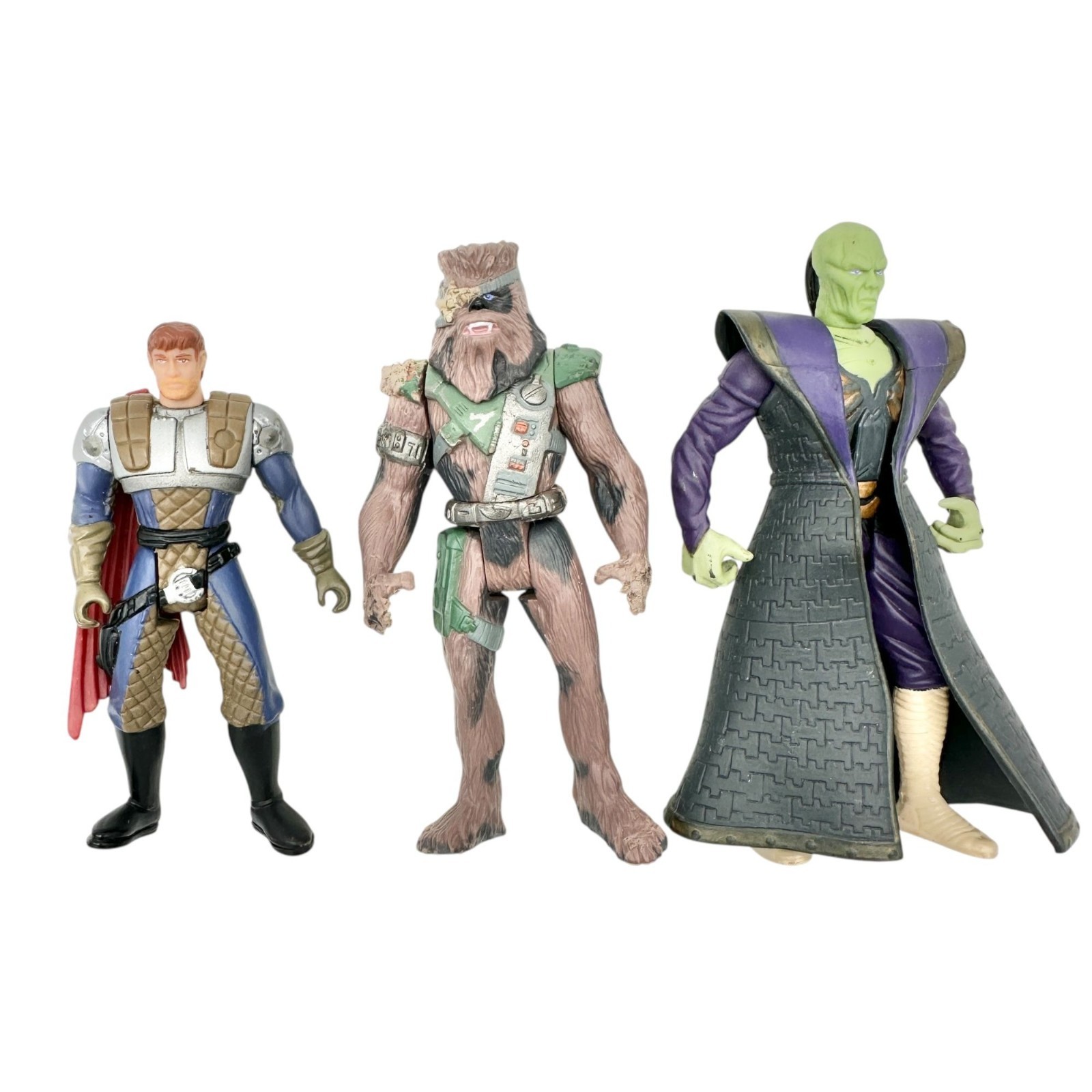Vtg Star Wars Action Figures Trio Chewbacca Jedi Knight Sith Lord Collectibles