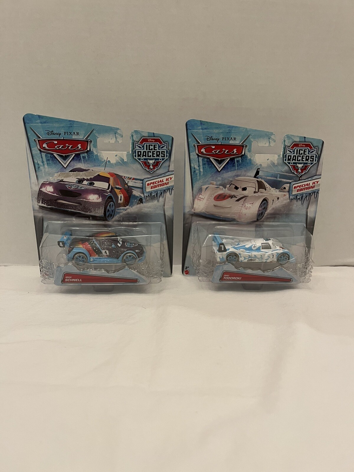 Lot Of 2 Mattel Disney Pixar Cars Ice Racers Max Schnell & Shu Todoroki 2014