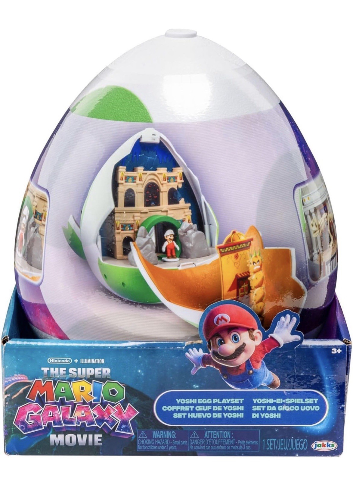 The Super Mario Galaxy Movie Yoshi Egg Playset 1.5&Prime; and Fire Mario Action Figure