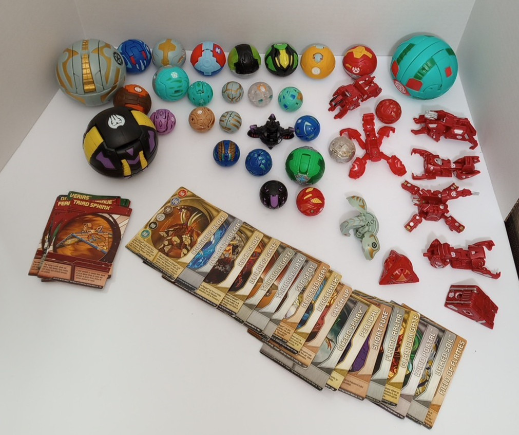 BAKUGAN Huge Lot of Small Medium and Jumbo Figures plus cards! Read Description