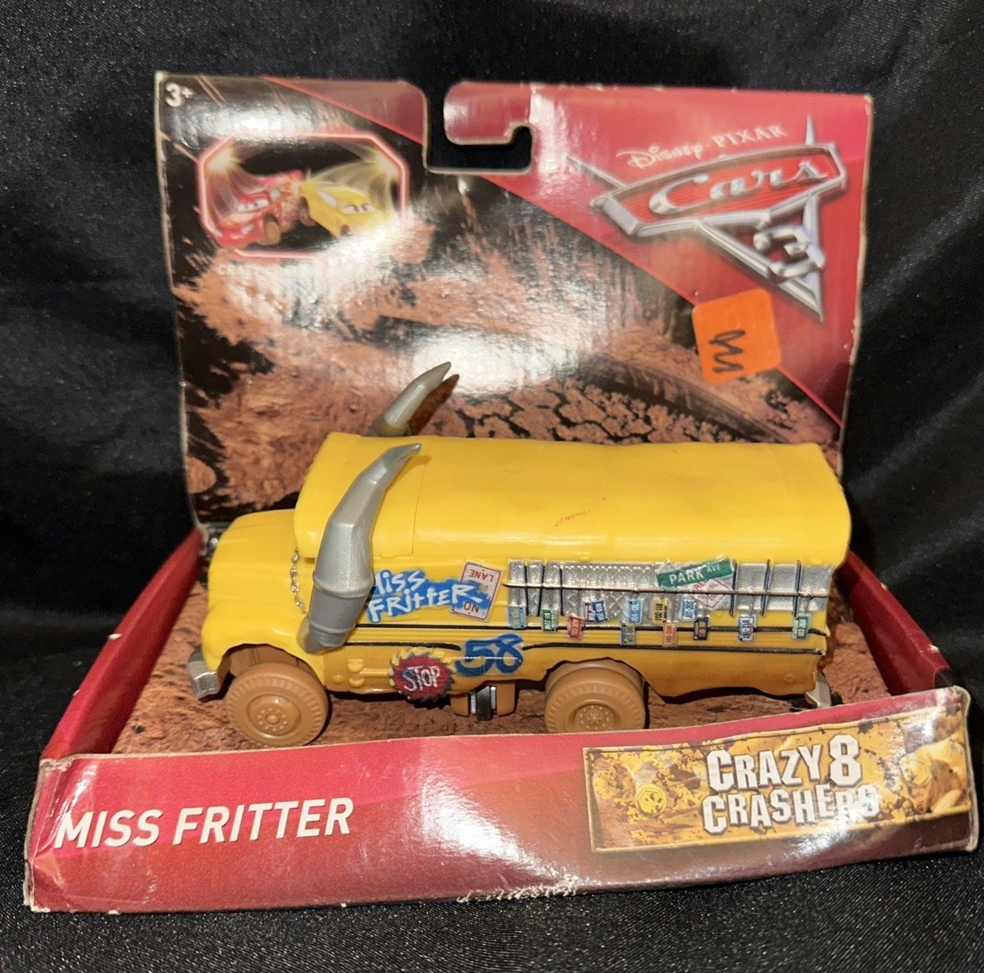 Disney Pixar Cars 3 Miss Fritter Crazy 8 Crashers School Bus!