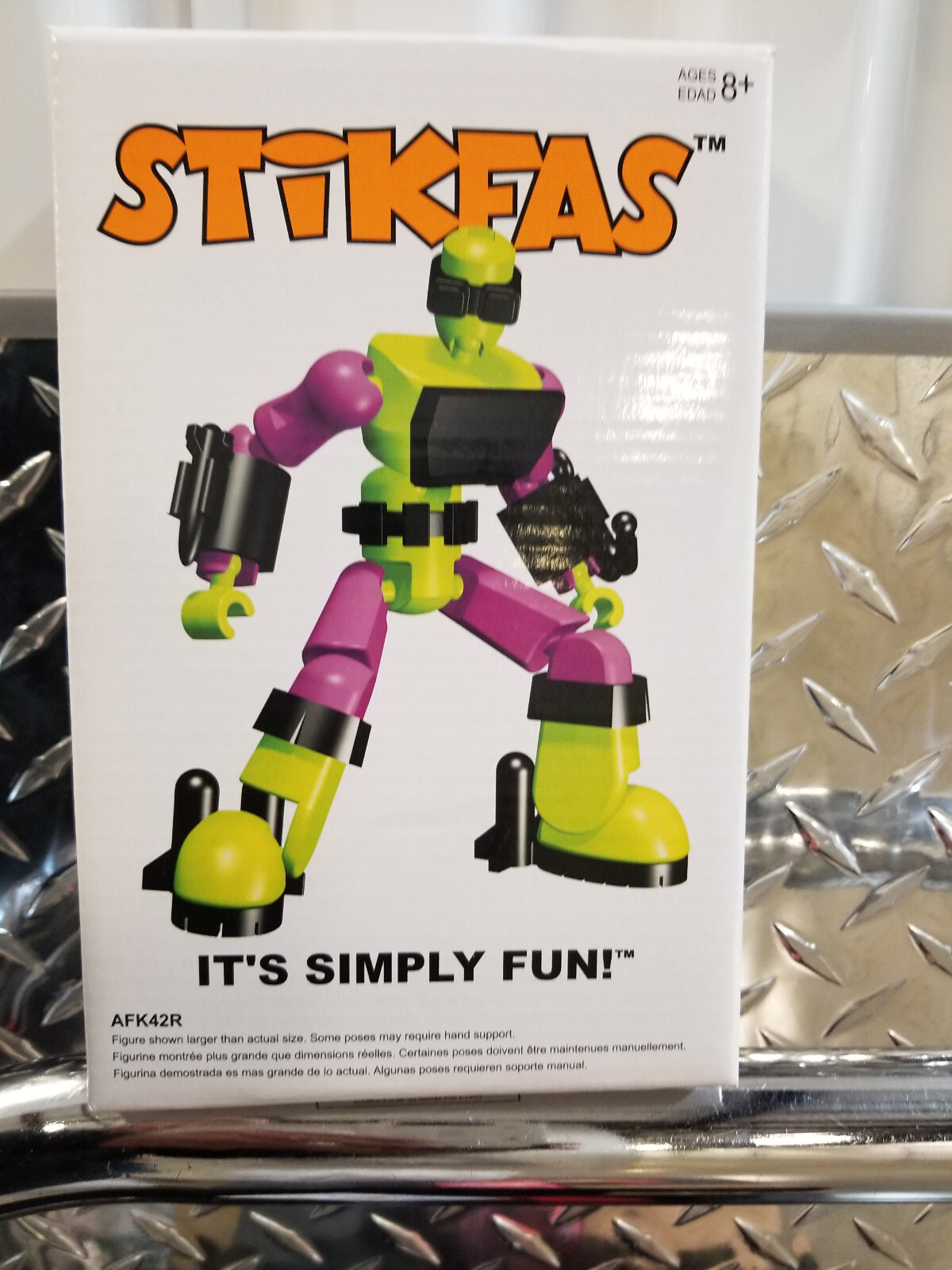 STIKFAS Super Villain Action Figure G2 Gamma Male PURPLE Neon Green IRON FIST