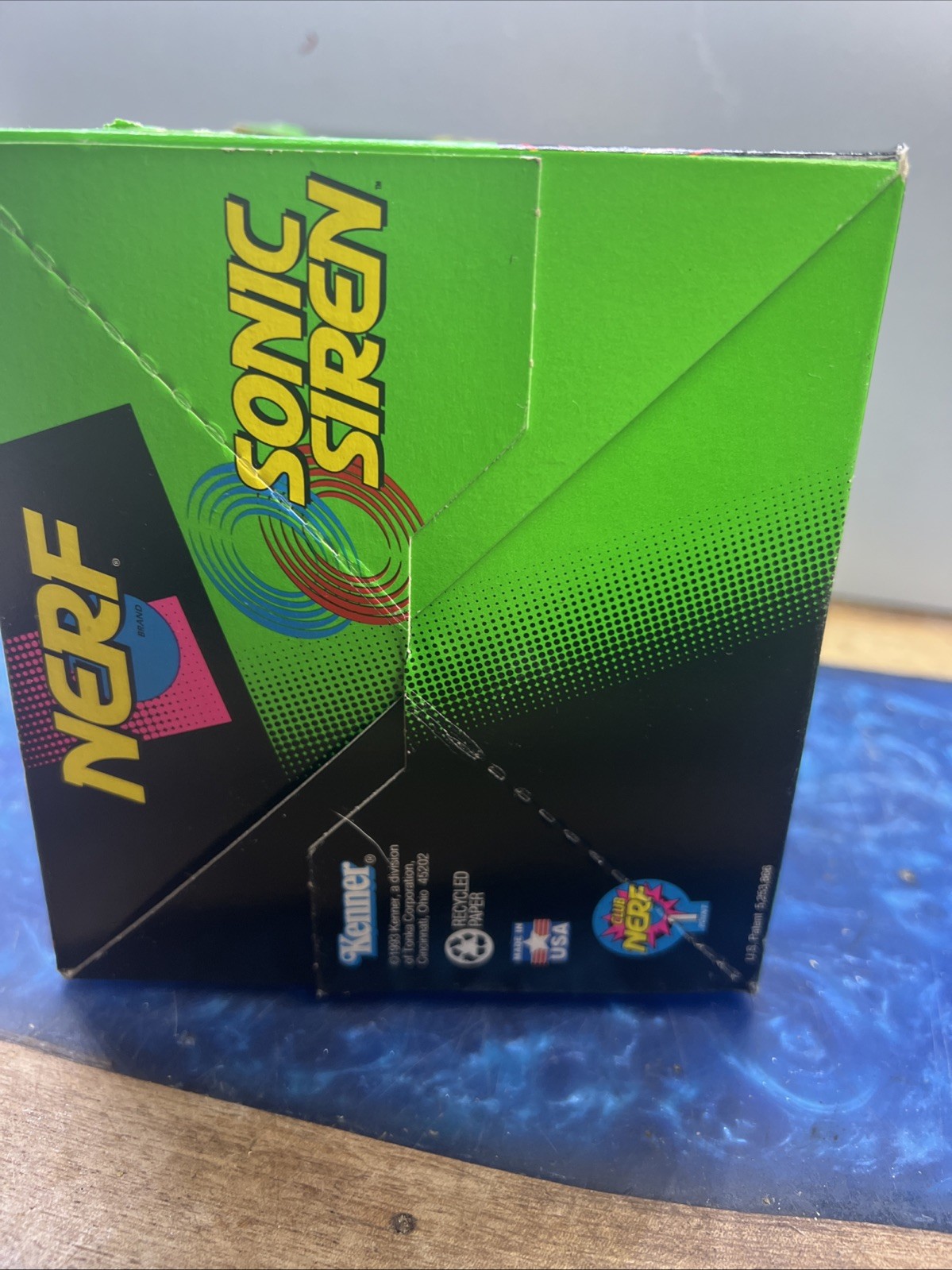 Vintage NERF Sonic Siren PROTOTYPE Football Blue Yellow In Box Prototype No UPC