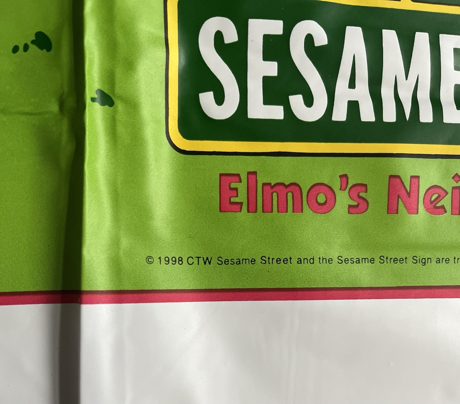 New Vintage 1998 Sesame Street Elmos Neighborhood Vinyl Play Mat 45 X 45 NIP