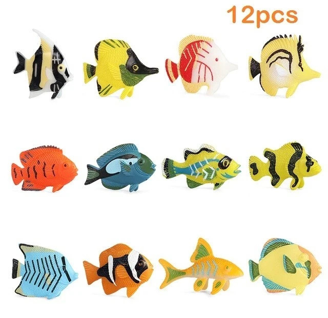 12pcs Tropical Fish Animal Toy PVC Action Figure Doll Kids Toys
