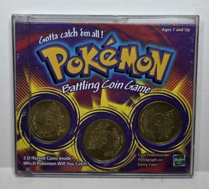 Random Hasbro Pokemon Battling Coin Game 3 Unique Gold Coins 1999