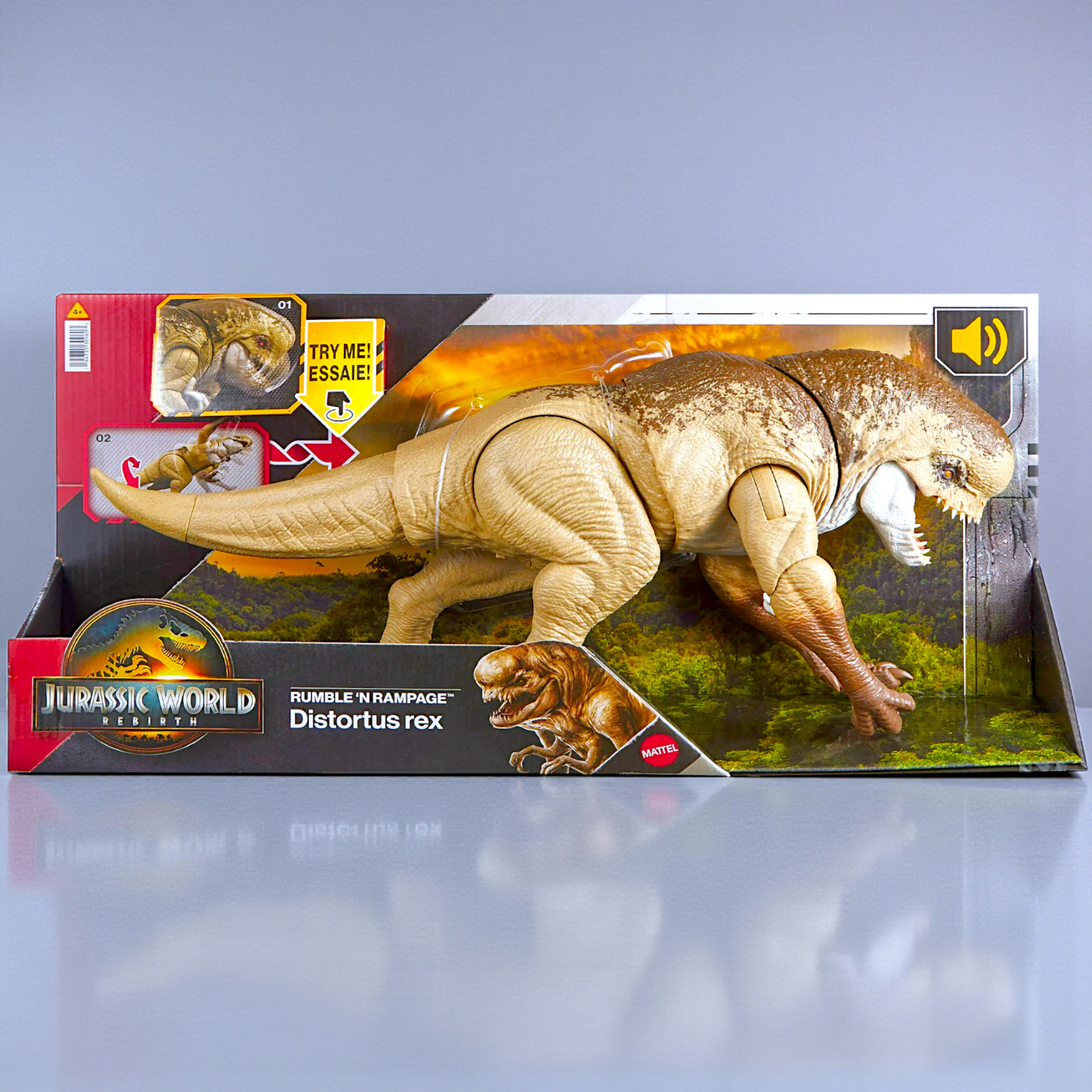 Jurassic World Rebirth Rumble N’ Rampage Distortus Rex 22inch Drex Action Figure