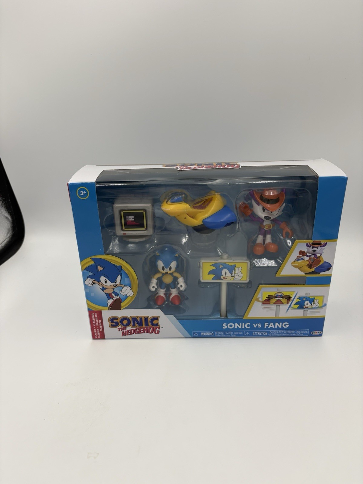 Sonic The Hedgehog Classic Jakks Pacific Sonic vs Fang 2.5&Prime; tall Playset