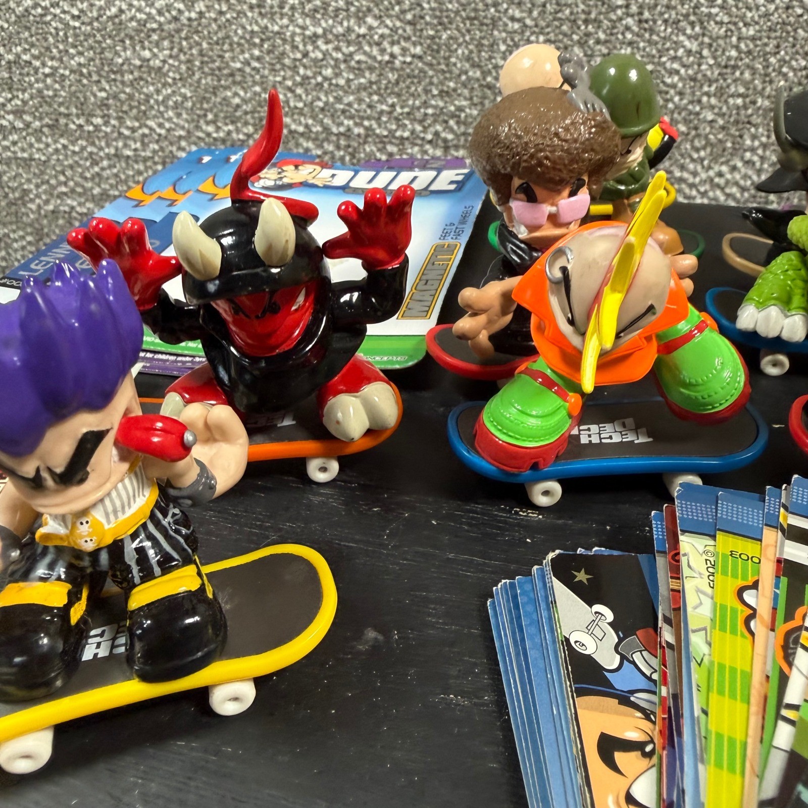 Tech Deck Dudes Evolution Figure Lot of 13 Trading Cards Tattoos X-Concepts Y2K