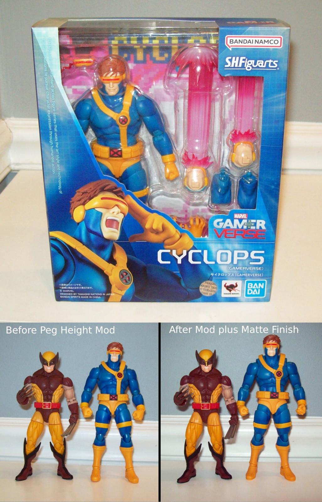 Cyclops Custom Peg Height Mod S.H.Figuarts Marvel GAMERVERSE Figure SHF Bandai
