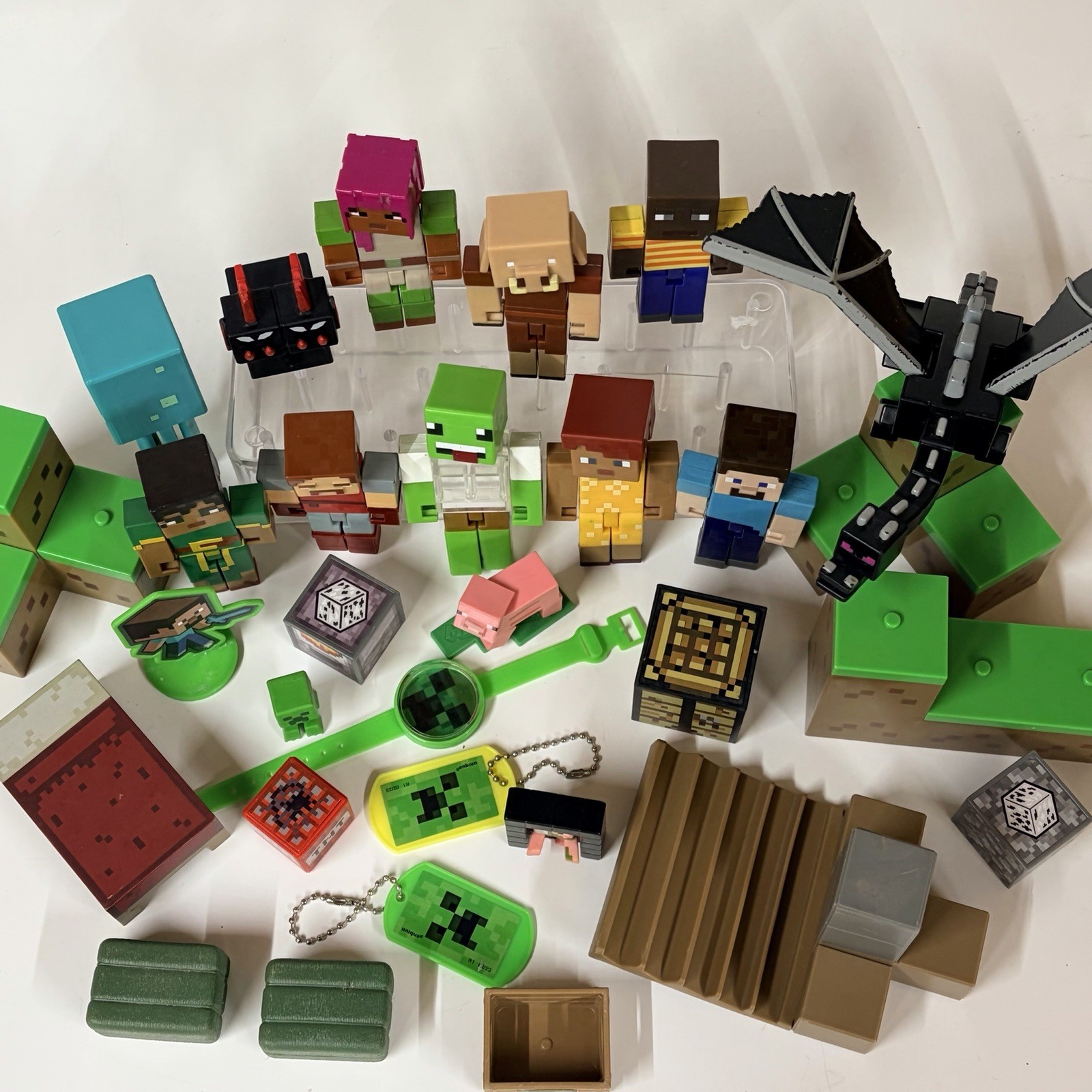 Minecraft Creator Action Figures Toy Lot Of 30 Ender Dragon Blocks Mixed Lot Toy