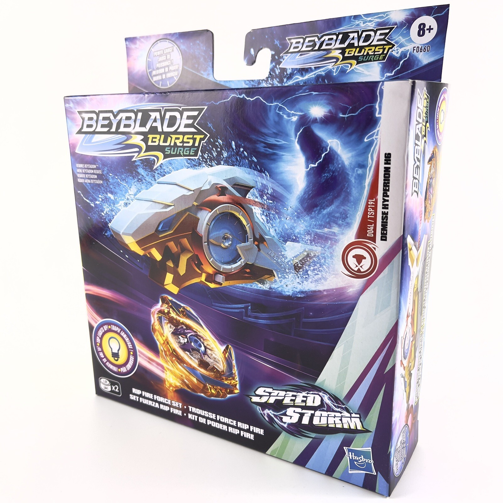 Beyblade Burst Surge Rip Fire Force Set Speed Storm Lights Up Demise Hyperion H6