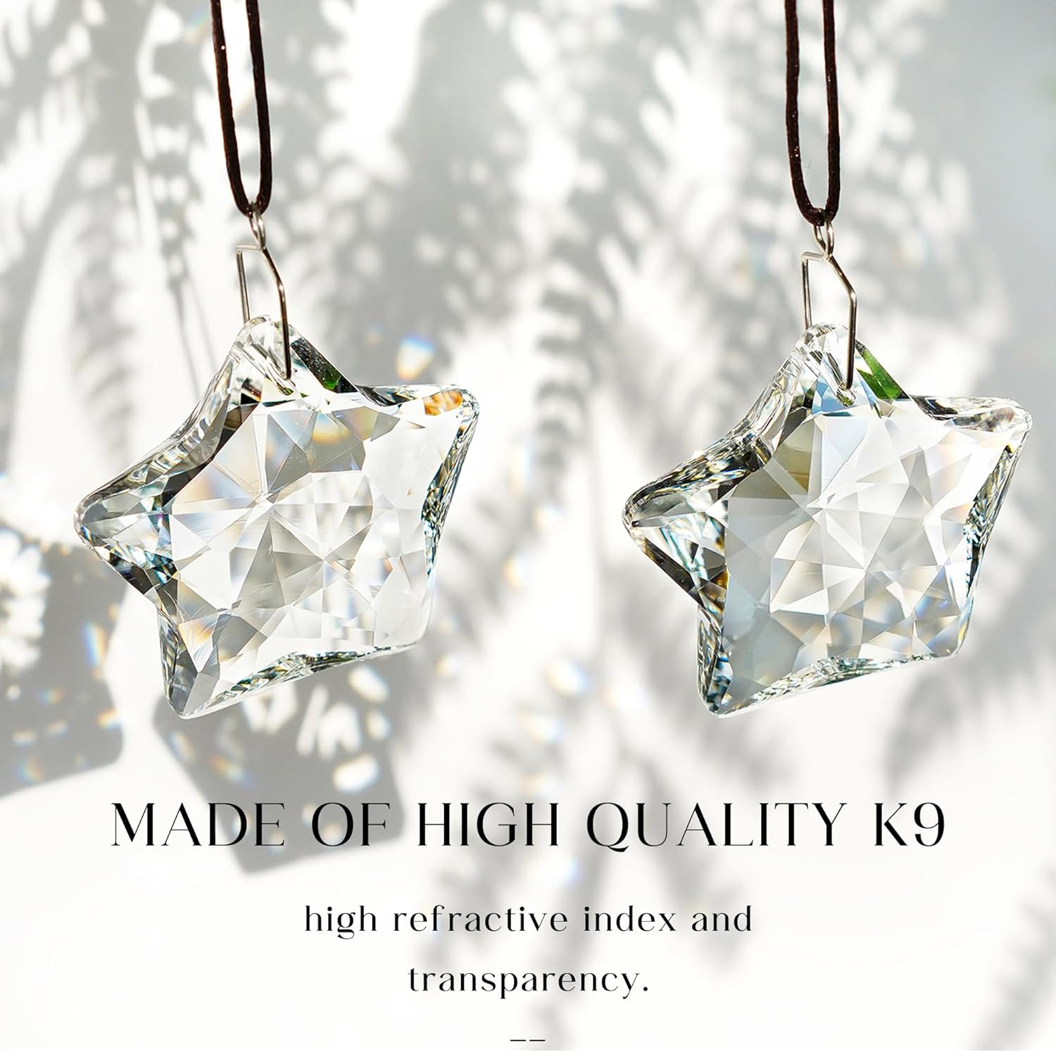 2 Pcs 2&Prime; Crystal Sun Catcher Prisms for Windows Star Chandelier Crystals Clea…