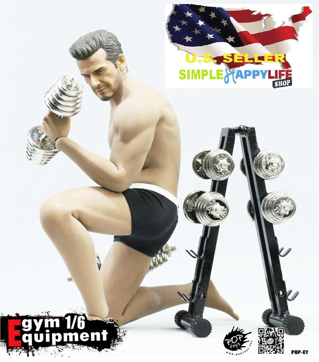 1/6 metal Gym Equipment dumbbell set for 12&Prime; figure hot toys phicen M35 ❶ USA❶