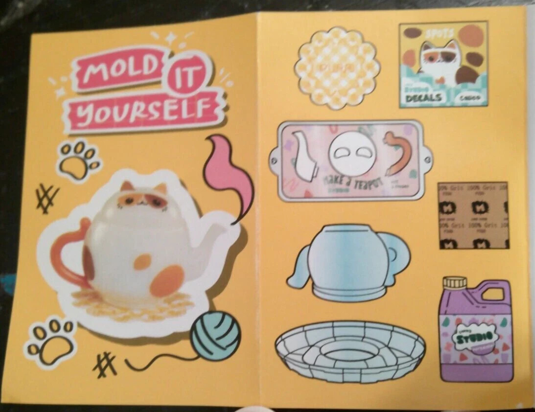 NEW mga miniverse lifestyle MOLD IT YOURSELF series CALICO CAT TEAPOT