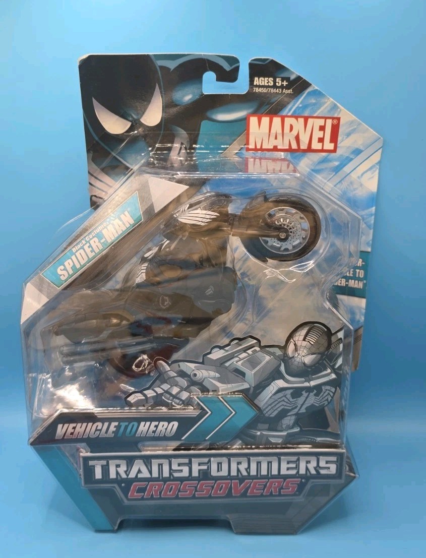 Marvel Transformers Crossovers Spider-Man Black Costume Brand New Box Wear