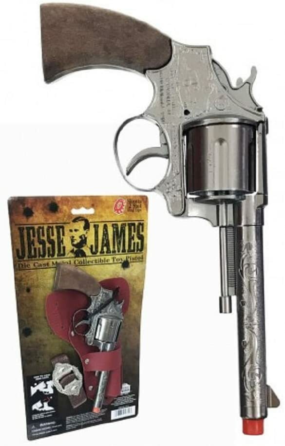 Jesse James Cap Gun Diecast Western Pistol Revolver Cowboy Prop Toy Set