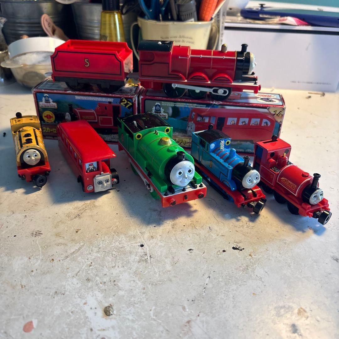 Tomy Thomas Engine Set Plarail Train Collection Vintage Toy Model Diorama