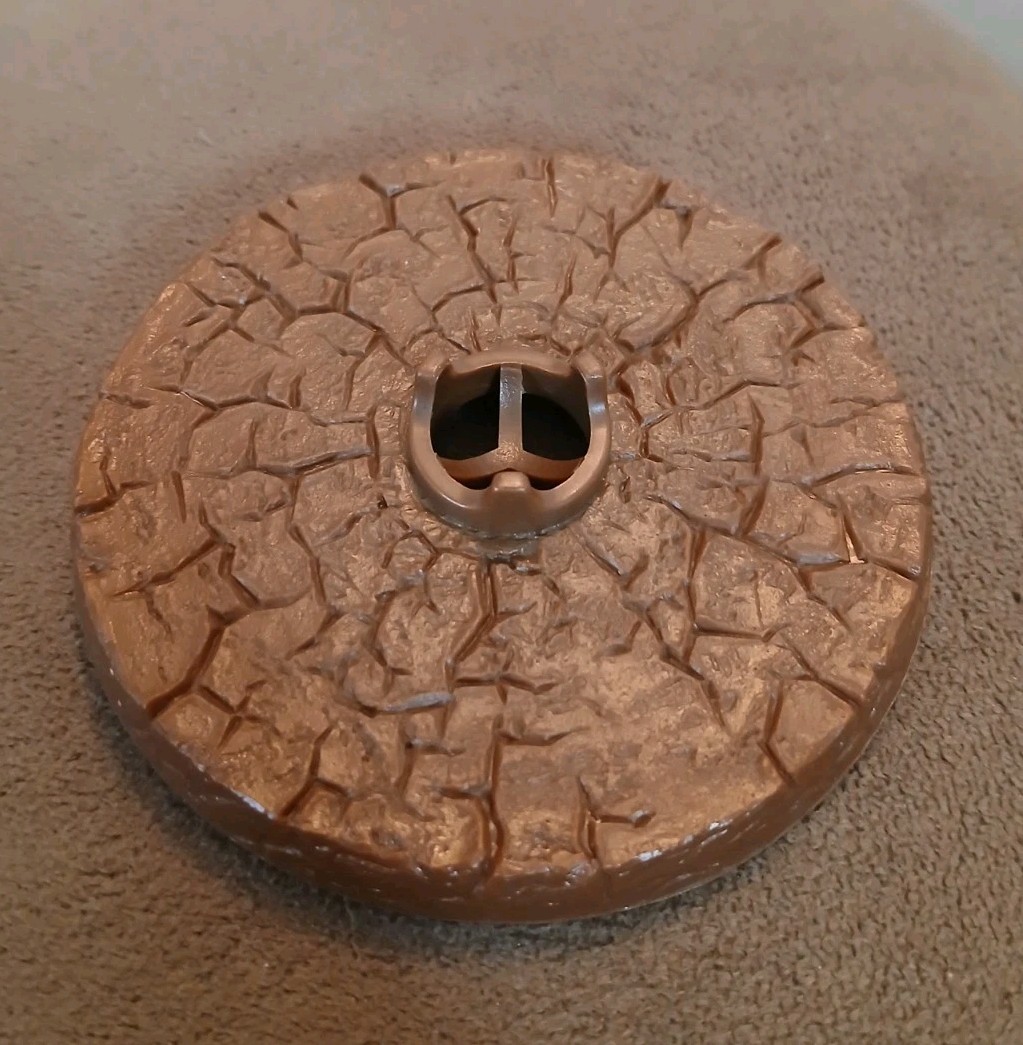 Playset Base Brown Circle Mud Platform Pedestal Piece Part Accessory Weapon