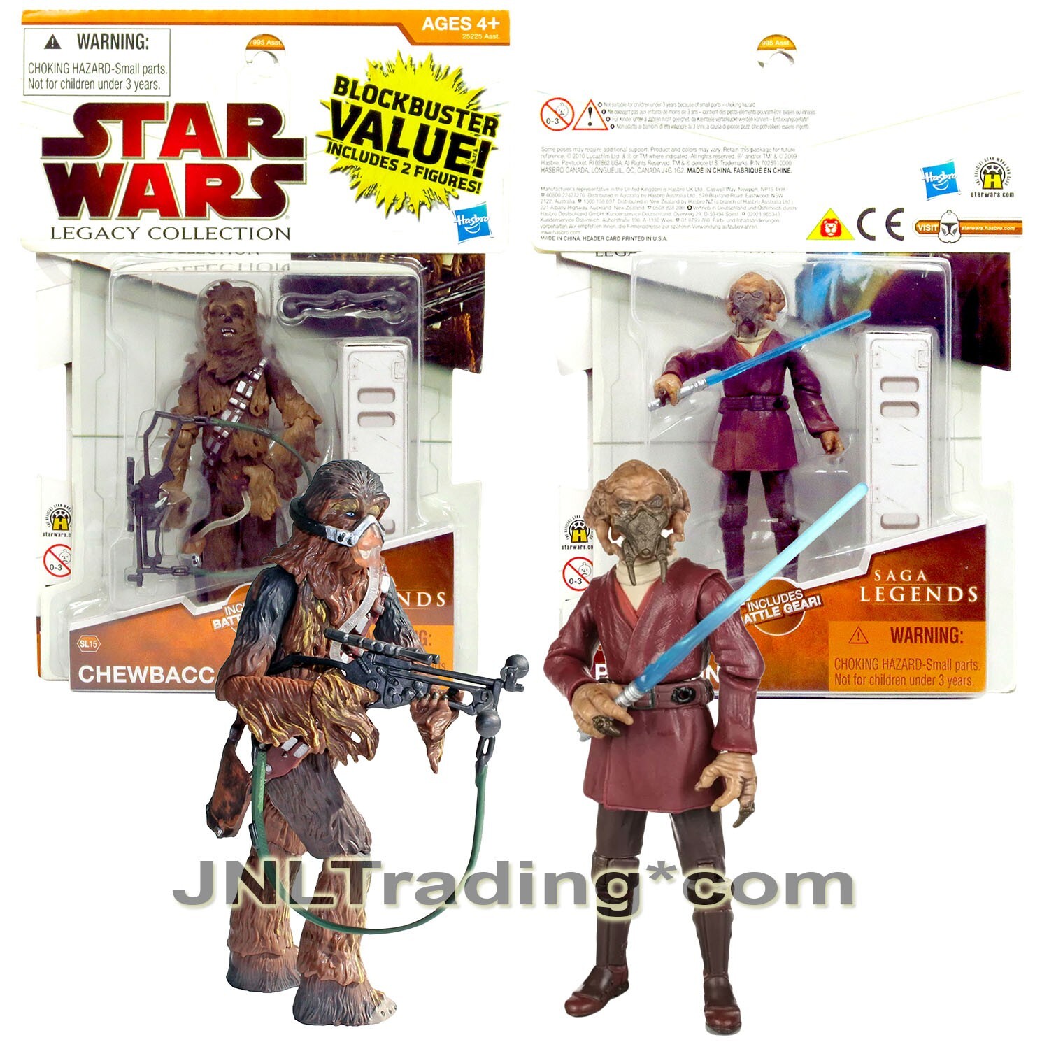 Yr 2009 Star Wars Legacy Collection Figure Set CHEWBACCA SL15 and PLO KOON SL13