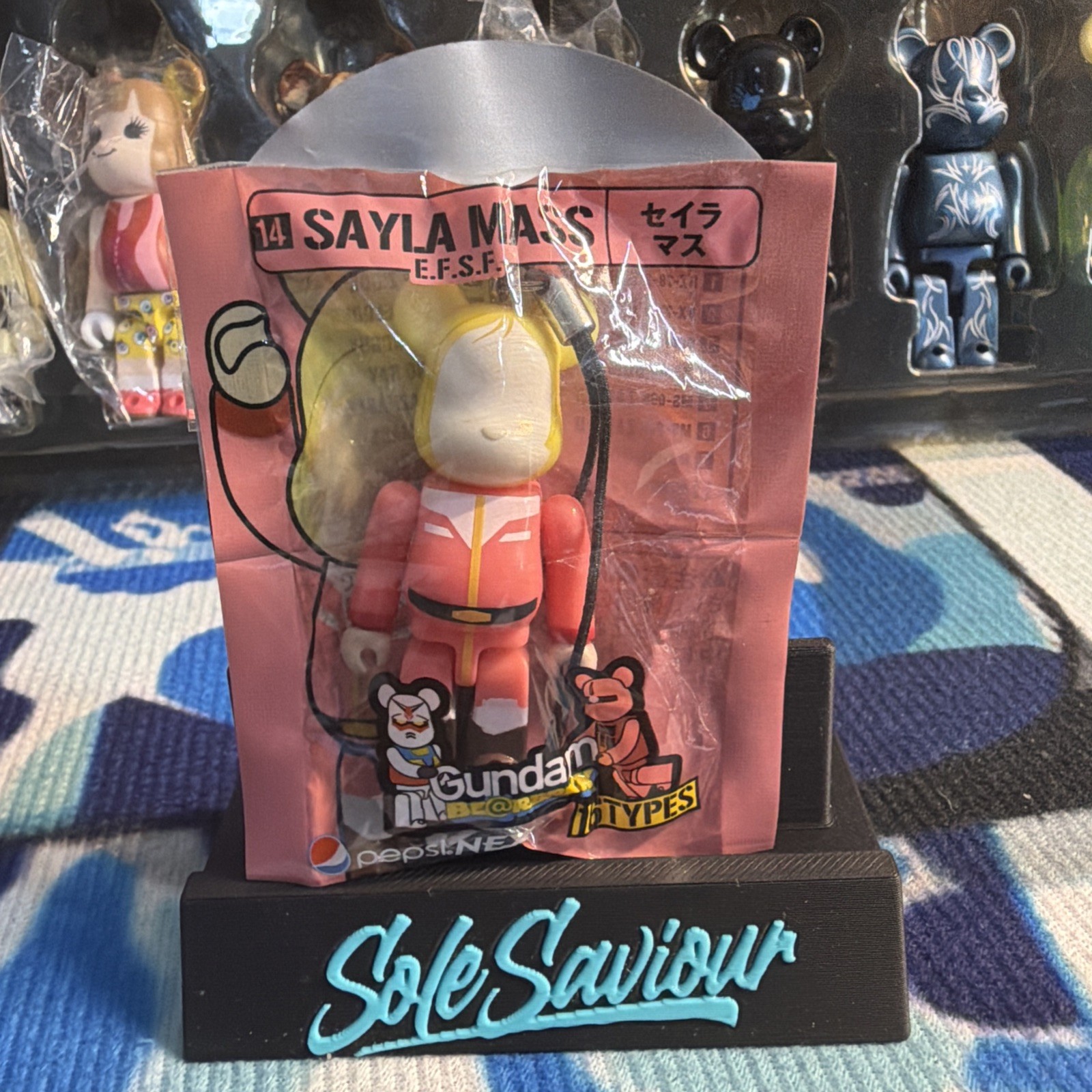 Bearbrick Gundam Sayla Mass EFSF #14 70% PEPSI MIB MEDICOM KEYCHAIN MINI FIG…
