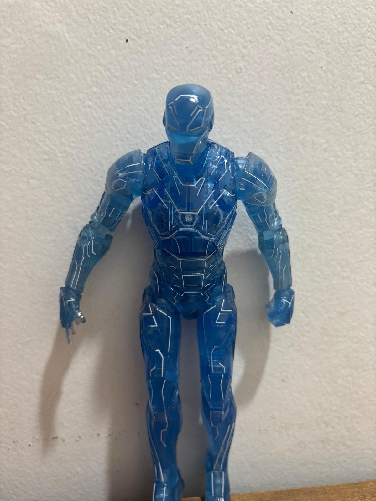 Blue Transparent Tech Suit Armored Action Figure, Blue Plastic Figure