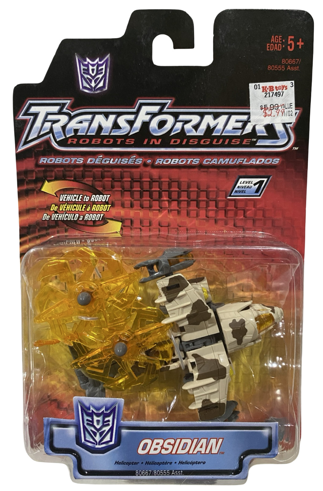 Transformers Obsidian Robots in Disguise Action Figure NEW Vintage 2001 RiD