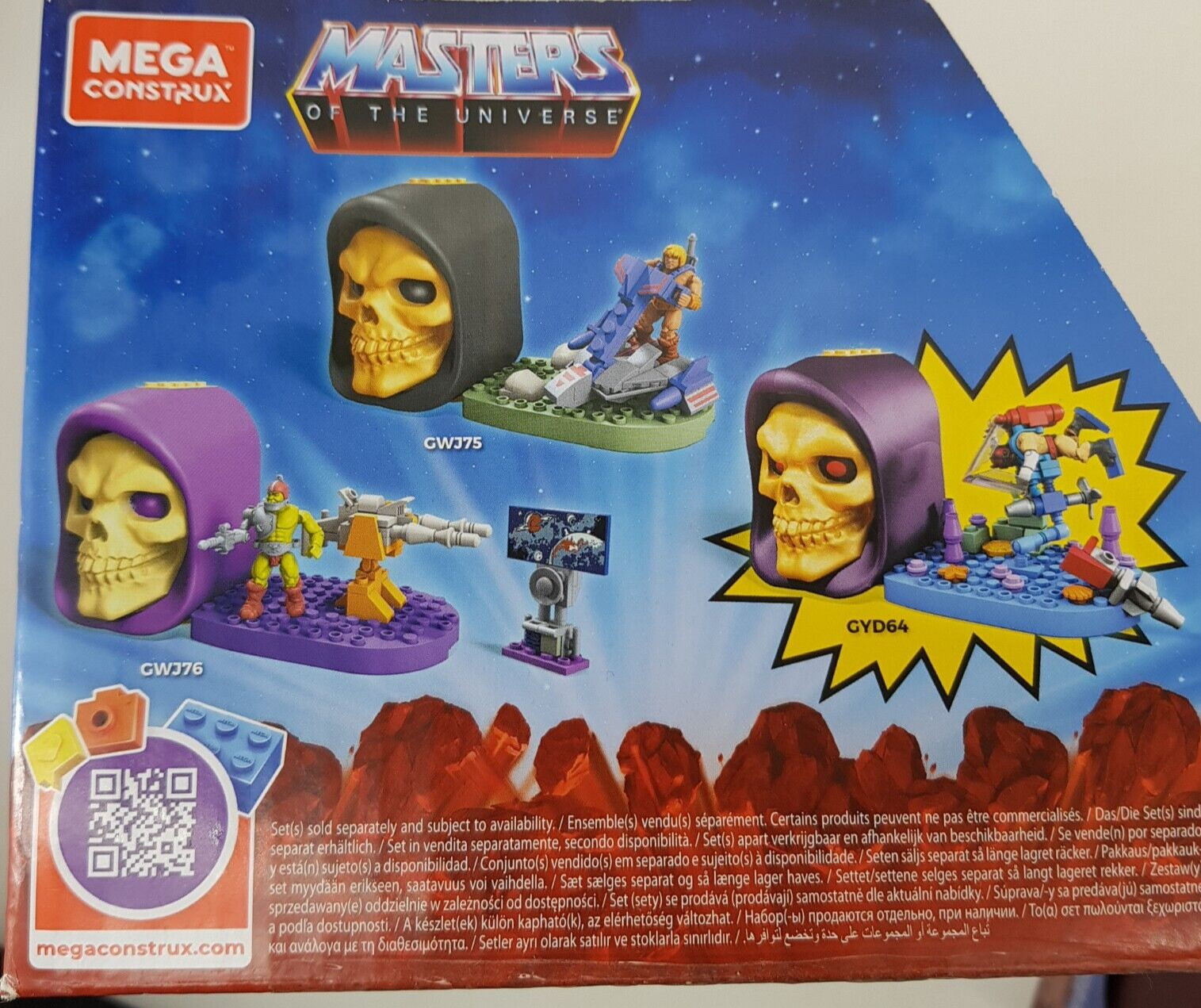 3-Pack Mega Construx Skeletor Skull Display Masters Of The Universe He-man Zodac