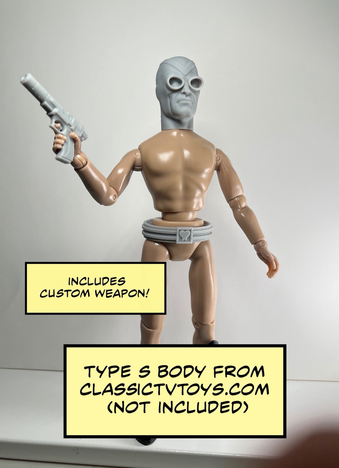 Insectoid Man Custom Action Figure Head 1:9 or 1:6 Mego