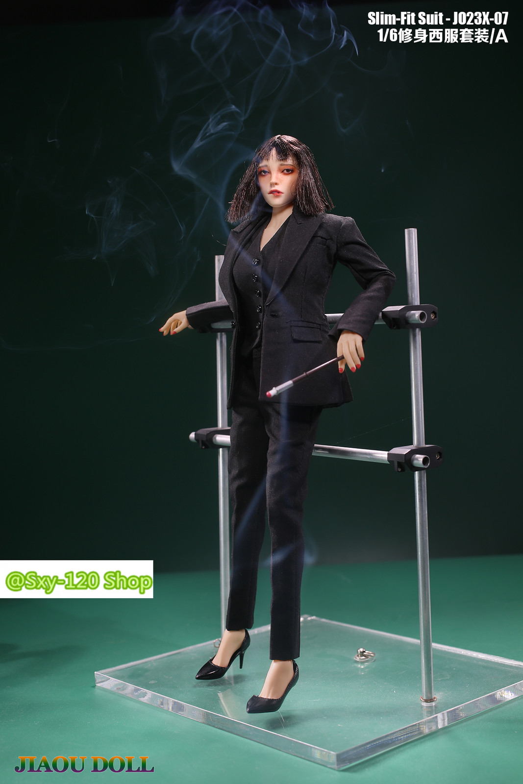 JO23X-07A 1/6 Female Black Professional Slim Fit Suit Set For 12 »PH TBL Figure
