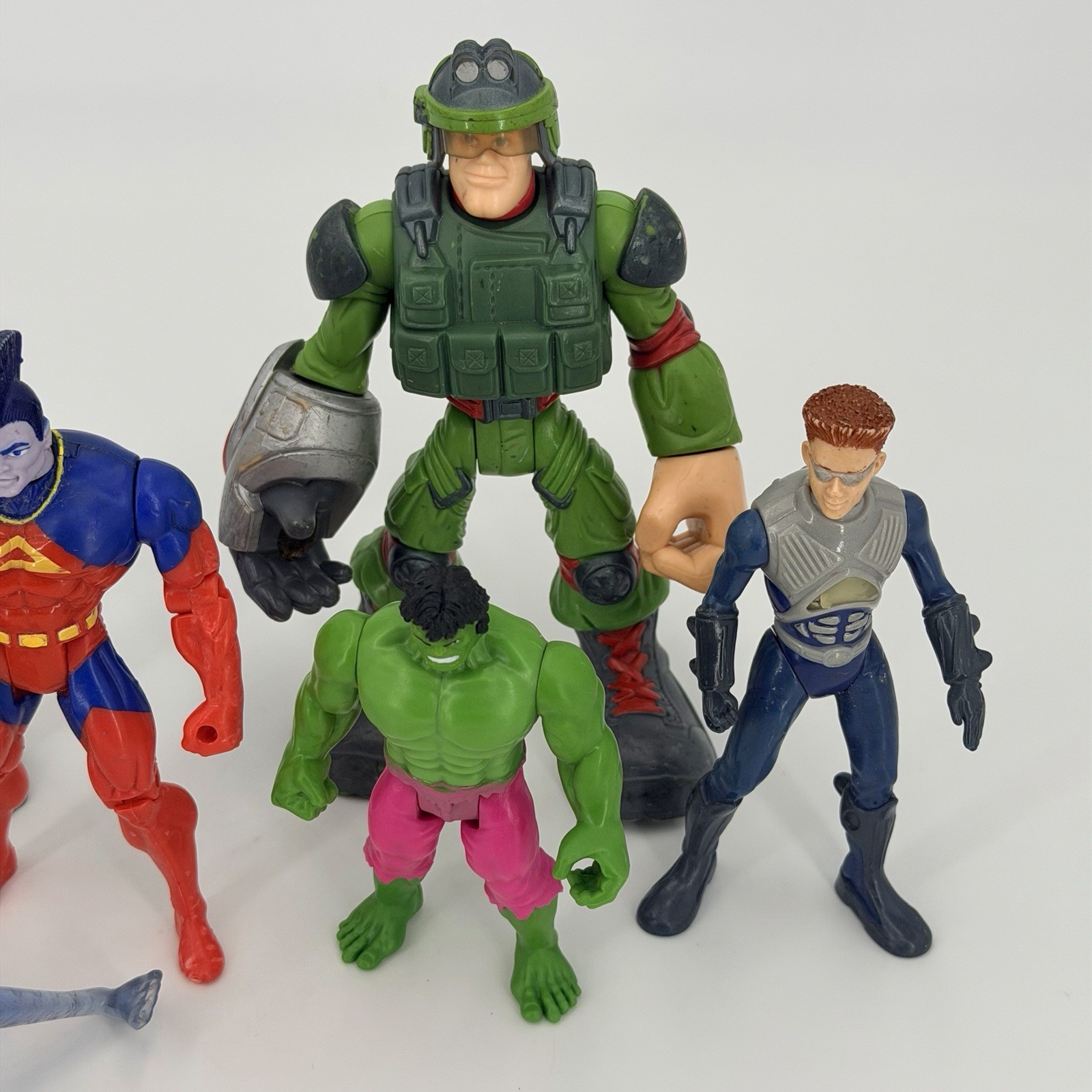 Marvel DC Super Hero Action Figures Lot Super Man Hulk Avatar Sharkboy 6 Pcs Y2K