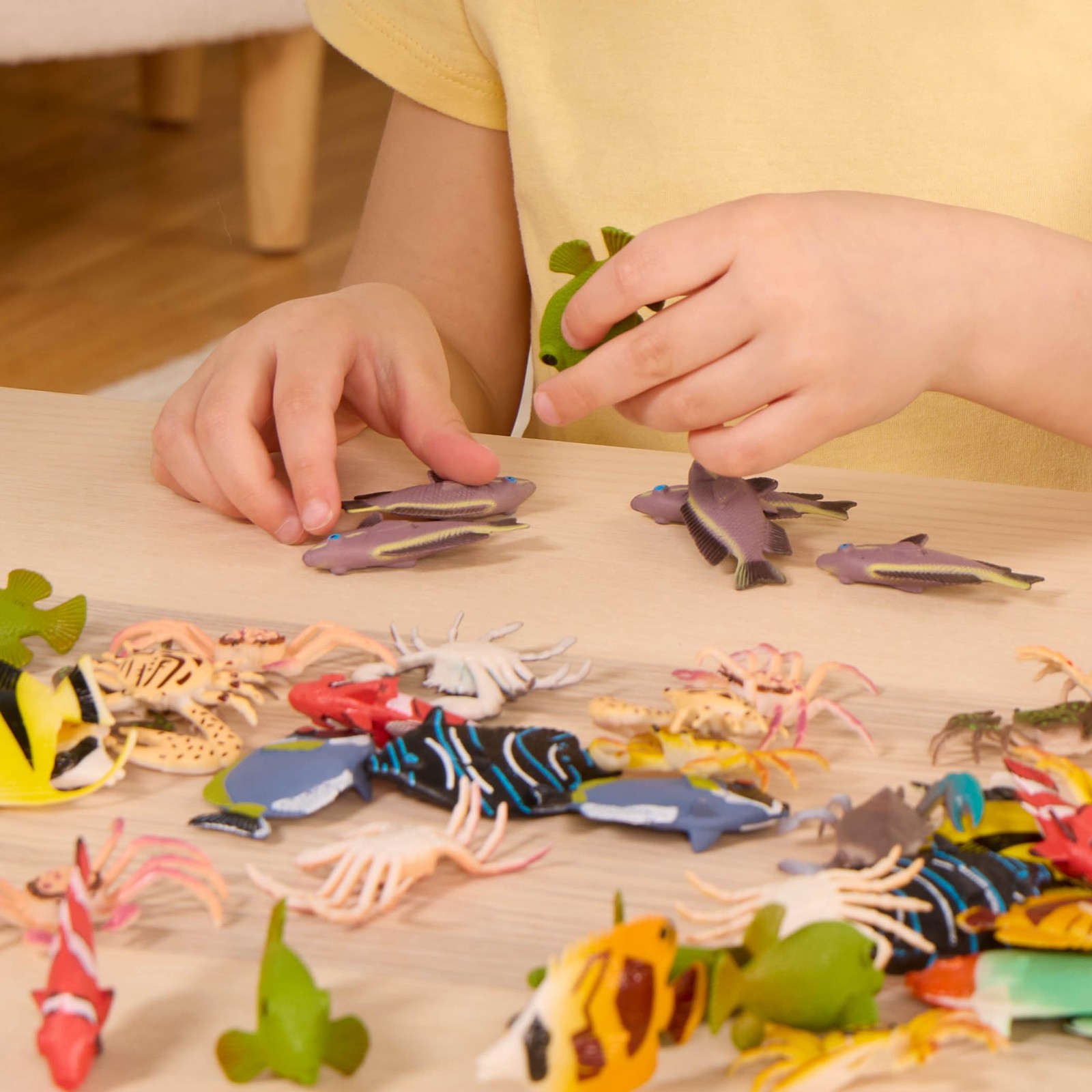 – 60pcs Tropical Fish & Crab Toys – Mini Plastic Ocean Animal Figurines for –…