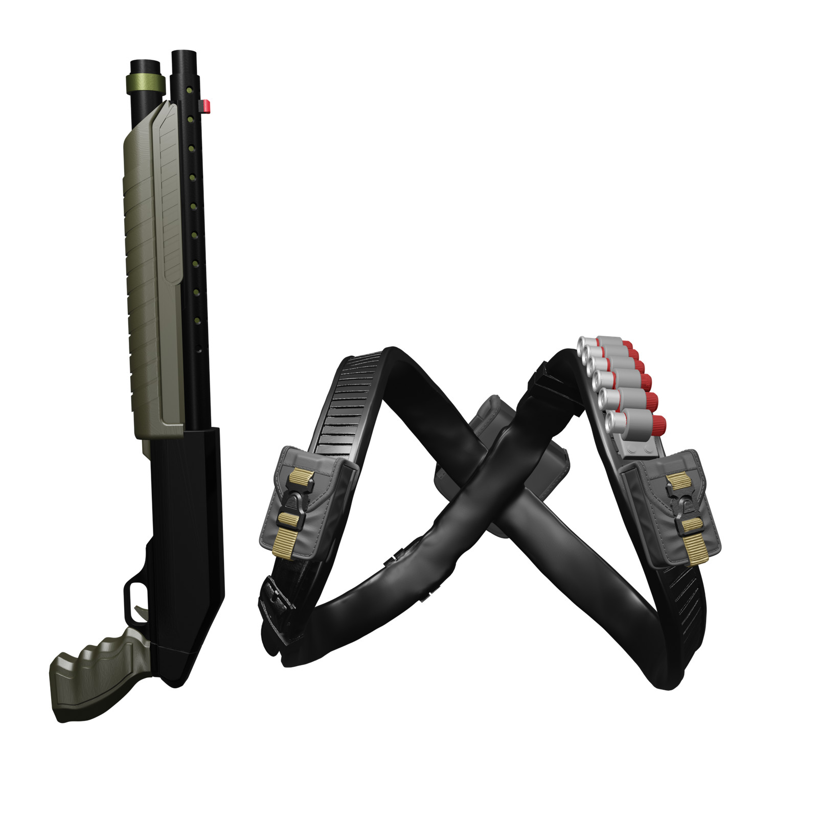 1/12 Scale Action Figure Chest Harness: Shotgun Harness