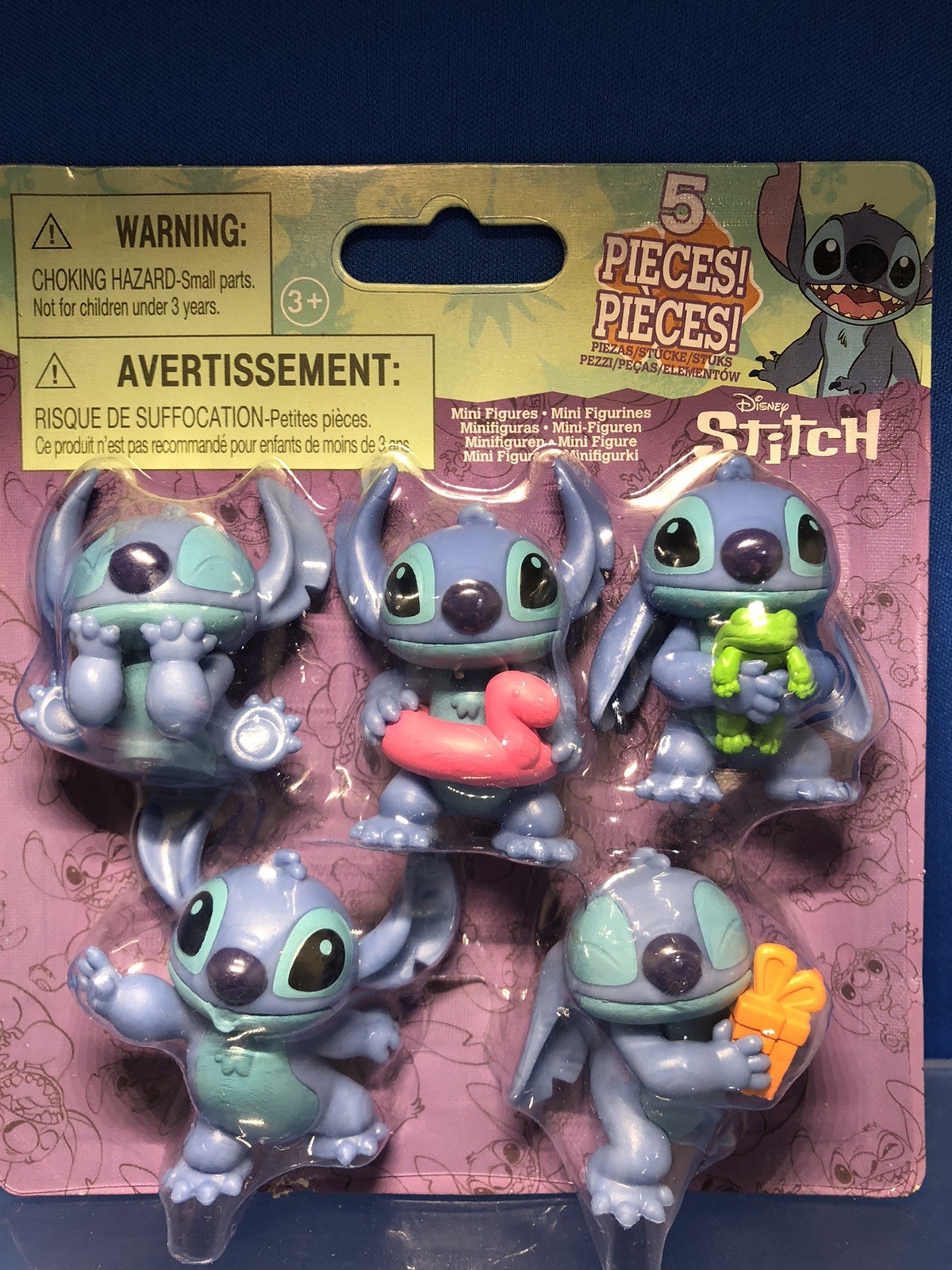 Disney•JUST PLAY•Complete Set of 5 STITCH 2.5 inch Mini Figures ~New In Package.