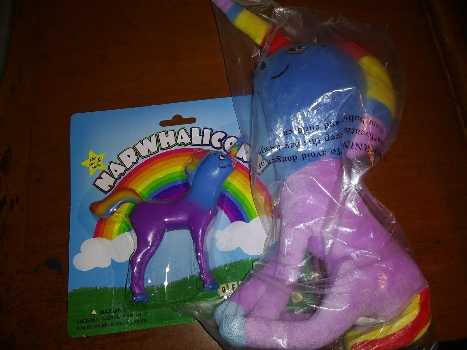 Narwhalicorns: (1) 5&Prime; Bendable Figure & (1) 13&Prime; Plush 1/2 Narwhal & Unicorn OTWT
