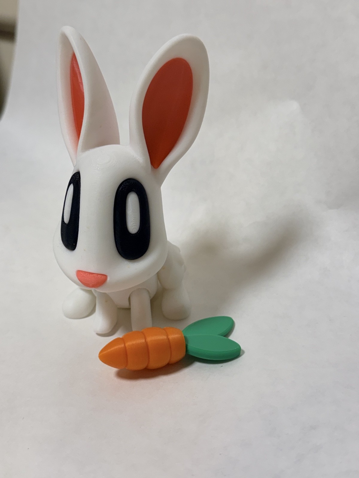 3D Printed Bunny Figure 4.5&Prime; Tall Moveable Arms Legs Rabbit Toy Gift Decor White