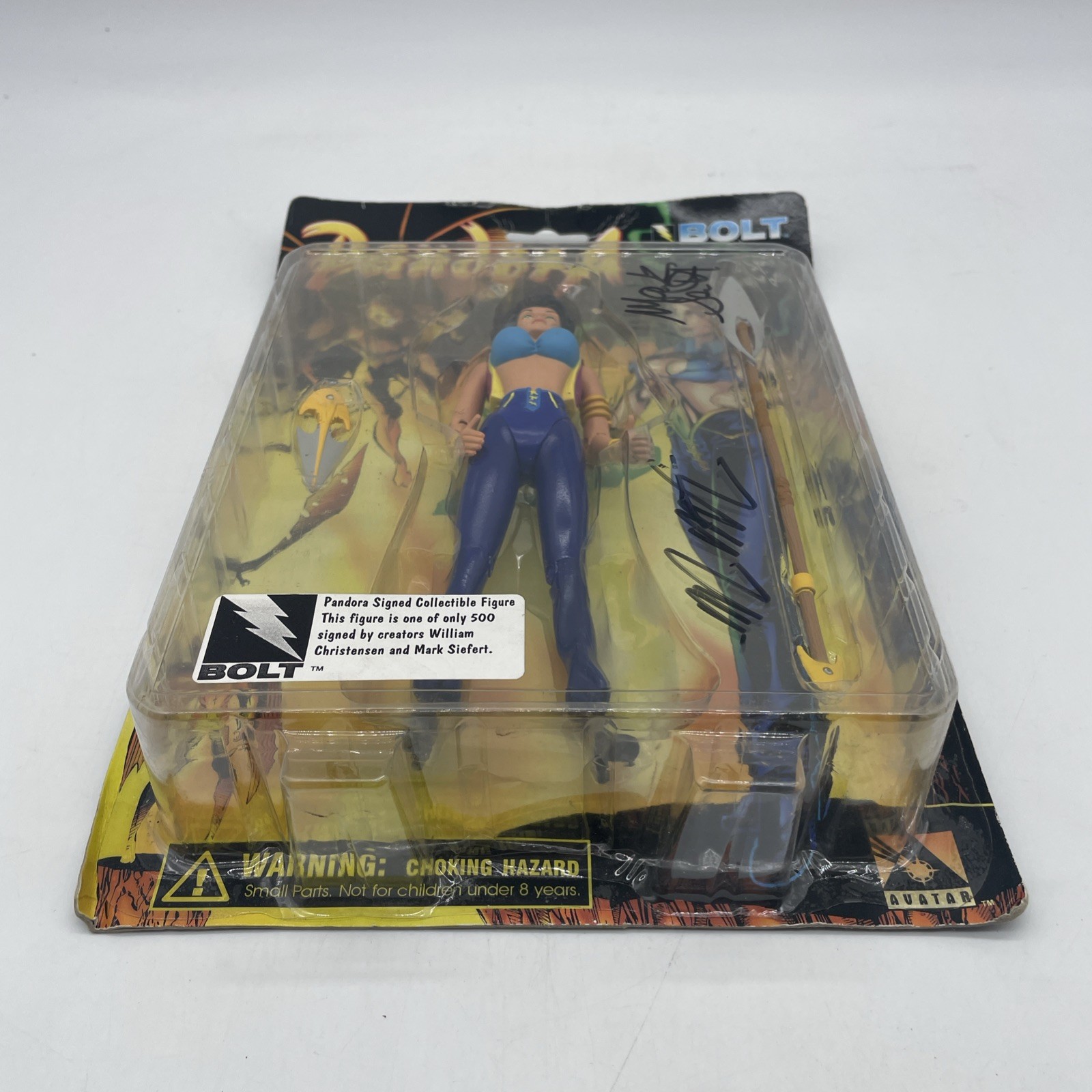 Bolt Entertainment Pandora 7&Prime; Action Figure 1997 Blue Costume LE 500 Signed!