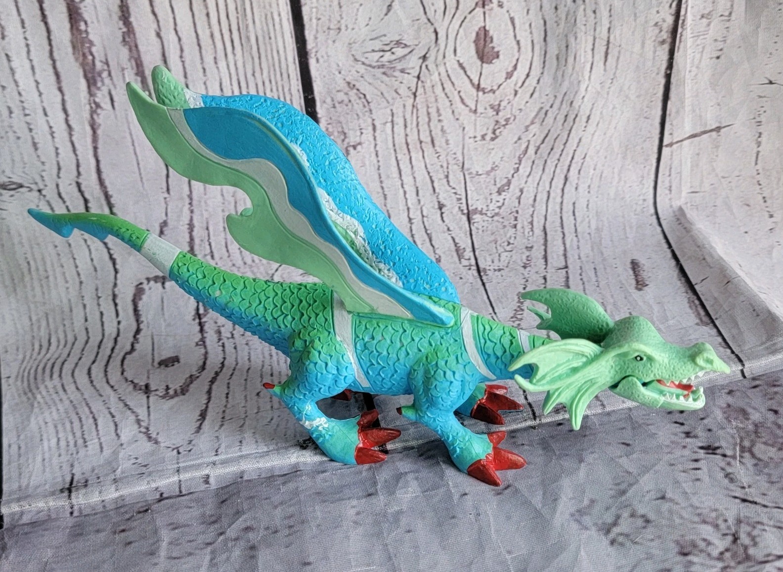 Medieval Fantasy Red Green & Blue Dragon 9&Prime; Long Toy Action Figure
